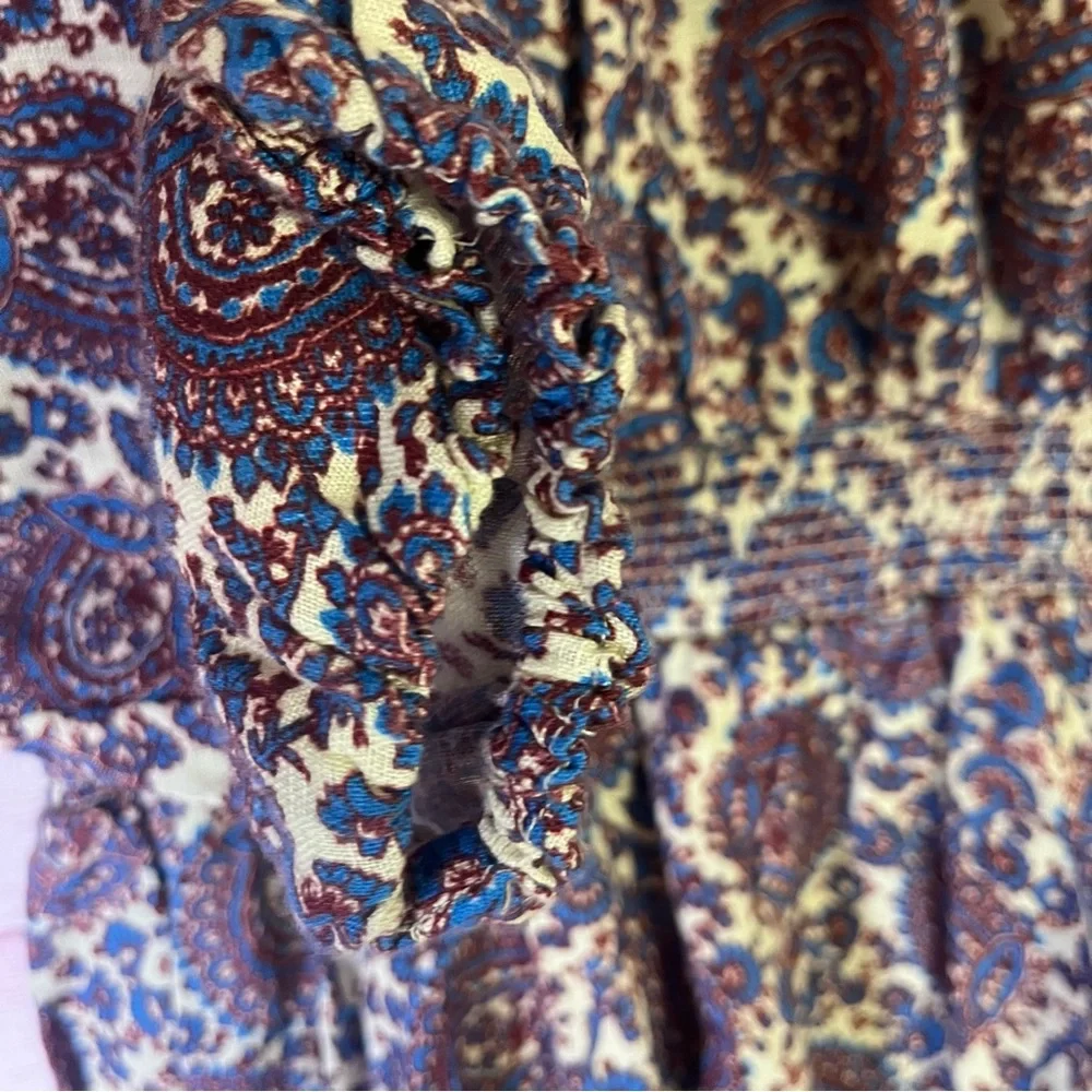 J.Crew Purple‎ 100% Linen Palermo Smocked Waist Pocketed Dress Size Small